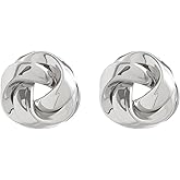 Trendy Gold Silver Knot Heart Earrings for Women Geometric Chunky Drop Dangle Earrings Studs Trendy Jewelry Statement Earrings Fashion Gold Earrings for Women