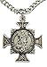 HMHReligiousMfg Quis Et Dues Saint Michael Cross 7/8 Inch Sterling Silver Medal