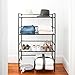 Flipshelf-Folding Metal Bookcase-Small Space Solution-No Assembly-Home, Kitchen, Bathroom and Office Shelving-Black, 4 Shelves, Wide