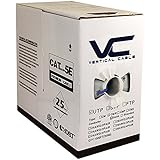 Vertical Cable Cat5e, 350 MHz, UTP, 24AWG, 8C Solid Bare Copper, 1000ft, Blue, Bulk Ethernet Cable