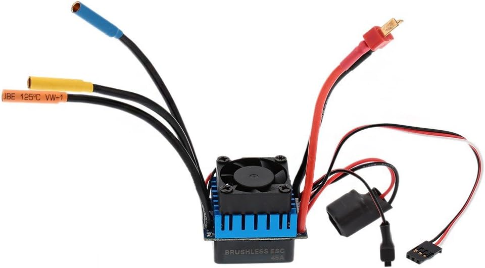 Jrelecs 45A Brushless ESC Electric Speed Controller with 5.8V/3A SBEC for 1/10 RC Car (45A)