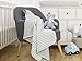 TILLYOU Breathable Quilted Cotton Baby Blanket for All Seasons, Lightweight Warm Toddler Bed Crib Blanket, Super Soft Daycare Nap/Nursery Sleeping Blanket, Gray Stripe 39”x39”