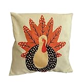 GBSELL Pillow Cover Owl Thanksgiving Turkey Cock Hen Pillow Case Sofa Throw Cushion Cover Home Decor,45cm45cm
