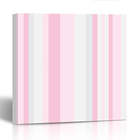 Emvency Peinture Impression Sur Toile Cadre En Bois Joli Colore Pastel A Rayures Avec Rayures Couleurs Rose Et Gris En Vertical 30 5 X 30 5 Cm Decoration Murale 20x20 Jaune Amazon Fr Cuisine