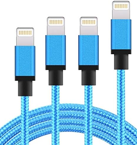 iPhone Charger,FAMMU lightning cable Cable 3Pack 3FT 6FT 10FT to USB Syncing and Fast Charging Cable Nylon Braided Cord for iPhoneX/8/8Plus/7/7 Plus/6/6 Plus/6s/6s Plus/5/5s and more(Blue Black)