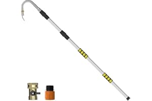 SISUPASSIE Gutter Cleaning Tools, 20FT Reach Telescopic Gutter Cleaning Tools from Ground, Rain Gutter Cleaners Tool with Quick Connect Adapter and Heavy Duty Gutter Wand
