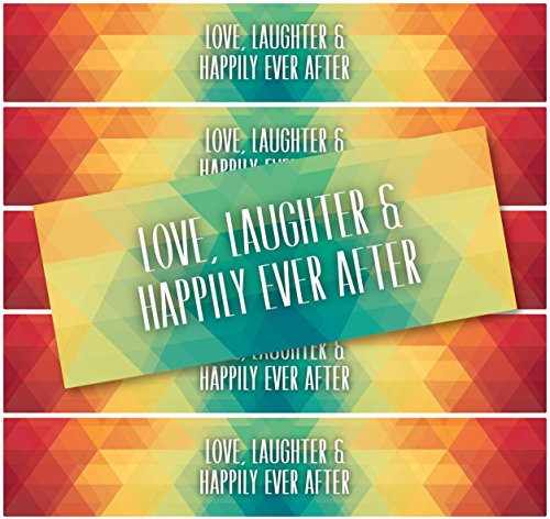 24 Geometric WATERPROOF Water Bottle Labels; 2 “Love, Laughter & Happily Ever After” 24 Geometric WATERPROOF Water Bottle Labels; 2 “Love, Laughter & Happily Ever After”