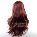 Sceret Synthetic Women Curly Wavy Black with Wine Cosplay Party Long Hair Full Wig