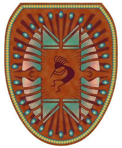 Toilet Tattoos TT-1010-O Kokapelli Decorative Applique for Toilet Lid, Elongated