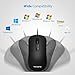 VicTsing 4-Button Wired USB Optical Mouse with 5ft Cord, Computer Mouse with 3 Adjustable DPI Level (1000/1600/2000), Compatible with PC, Mac, Desktop and Laptop- Black
