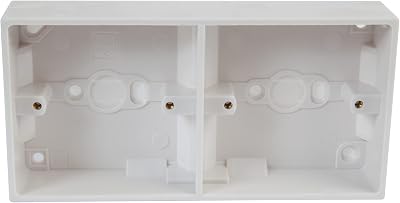 PRO ELEC PELB1646 2 Gang White Pattress Box 32mm