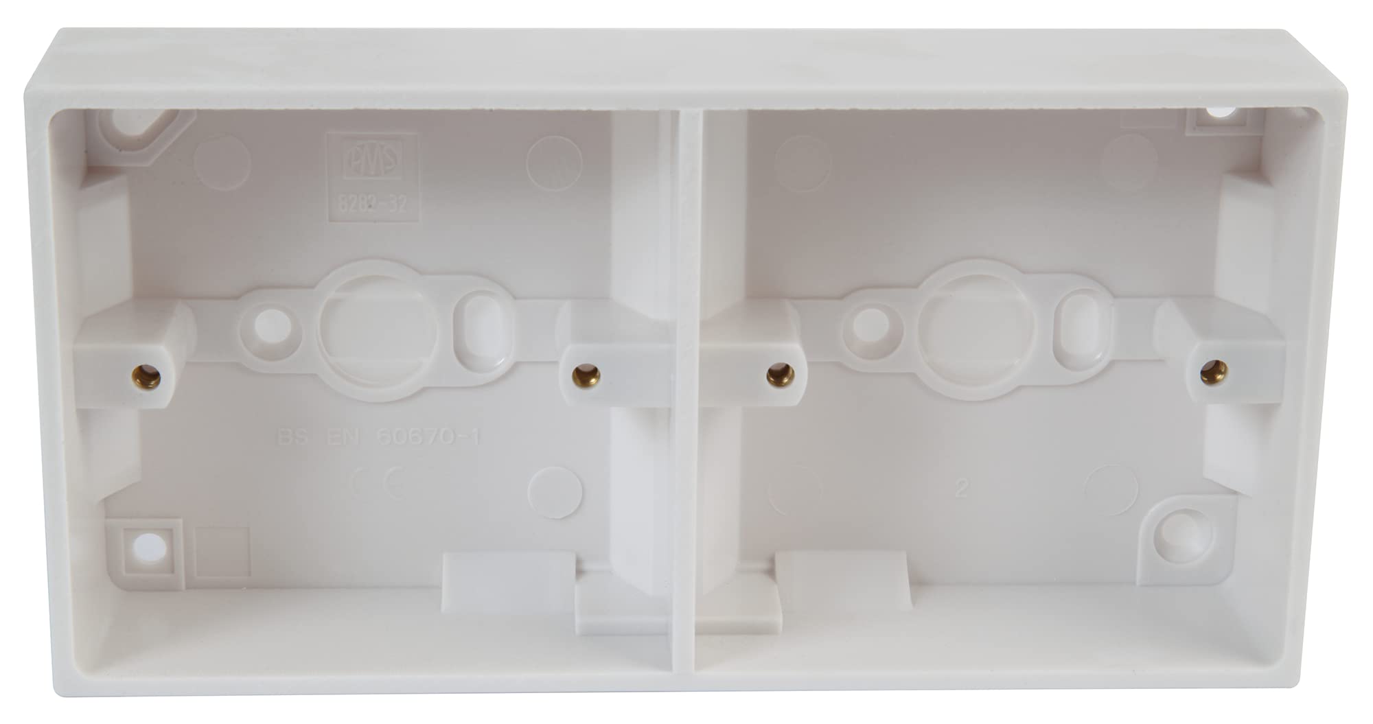 PRO ELEC PELB1646 2 Gang White Pattress Box, 32mm