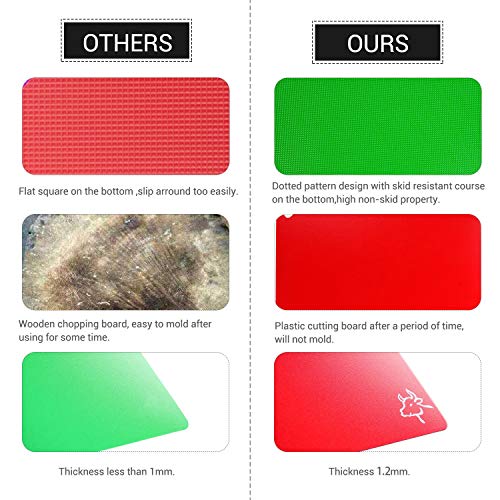image for NIROLLE Extra Thick Flexible Plastic Cutting Board Mats Set, Set of 4 