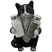 Decorative Black & White Kitty Cat Glass Salt and Pepper Shaker Set with Holder Figurine in Kitten Statues & Sculptures and Pet Kitchen Table Decor Gifts for Cat Lovers