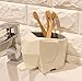 Elephant Plastic Kitchen Cutlery Drainer - Dinnerware Utensils Storage, Tooth Brushes Organizer for Bathroom, Sink, Bedroom Cosmetic Organized Holder, Storage Box - White, 6 x 4.75 x 3.75 Inches