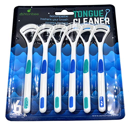 Tongue Cleaner Scraper, High-Quality Plastic Tongue Scrubber for Kids and Adults, 6-Pack