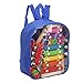 Sokoni Toy Wooden Kids Percussion Educational Musical Instrument Set for Children Preschool Toddlers with Xylophone Triangle Tambourine for Kids - Storage Backpack and Activity eBook BONUS (BLUE)