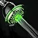 PowerSpa All Chrome 4-Setting LED Shower Head with Air Jet LED Turbo Pressure-Boost Nozzle Technology; 7 Colors of LED Lights Change Automatically Every Few Seconds