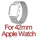 For Apple Watch Band 42mm Upgraded Stainless Steel Magnetic iwatchband with Metal Case for Apple Watch Series 3 Series 2 Series 1 Protective Bumper Replacement Strap Silver