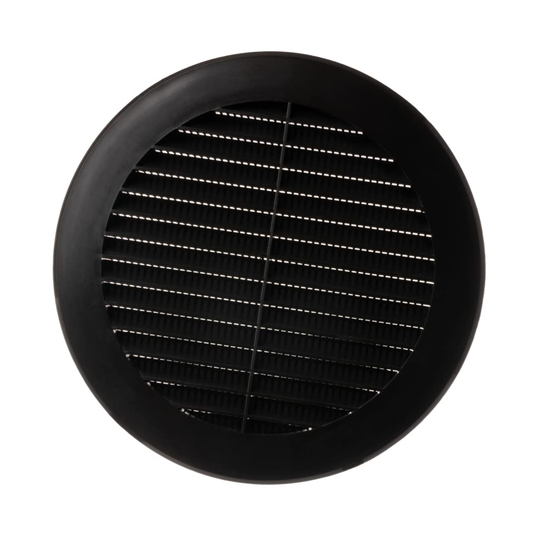 100mm White Air Vent Cover - 4 inch Round Soffit Vent - Louvered Ventilation Grille with Insect Screen - ABS Plastic