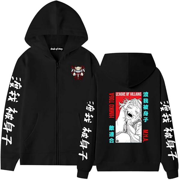 FJHYEEBN Anime 3D Print Zip up Hoodie Ken Kaneki Pullover