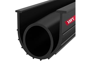 Aggsound 10 Ft EPDM Rubber Garage Door Seal Strip with T-Ends, 5/16" T Ends, 4 1/8" Width, Weatherproof & Flexible Threshold Buffer, Black