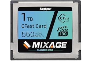 KingSpec 1TB CFast 2.0 Memory Card, Media Storage Camera-Card with VPG130 3700X - Up to 550MB/s, for Filmmaker Content Creato