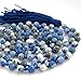 OVALBUY Hand Knotted Blue Heat Treated Agate 6mm 108 Beads Buddhist Prayer Japa Mala for Meditation