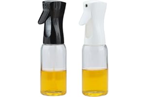 2 in 1 Olive Oil Sprayer - 300ml Glass Bottle with Continuous Fine Mist | Food Grade Oil Sprayer for Air Fryer, Baking, Fryin