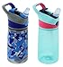 Contigo 14oz Autospout Striker Kids Water Bottle, Electric Blue Camo & Aqua Float (2 Pack)