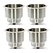 4 Pieces LED Stainless Steel Cup Drink Holder with Drain & LED Marine Boat Rv Camper (Blue)