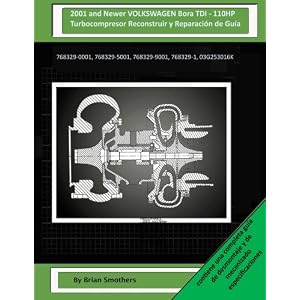 2001 and Newer VOLKSWAGEN Bora TDI - 110HP Turbocompresor Reconstruir y Reparación de Guía: 768329-0001, 768329-5001, 768329-9001, 768329-1, 03G2530