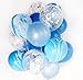 Blue and Silver Party Decoration Marble Confetti Balloons (Thickened 12