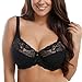 La Isla Women's Full Coverage Minimizer Jacquard Non Padded Lace Sheer Bra