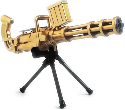 Grand Gatling Shooting Guns Eau Manuelle Lancement Continu Bullet Eau Polymère Cap Pistolet Avec Trépied Pour Enfants Enfant Petits Garçons Or