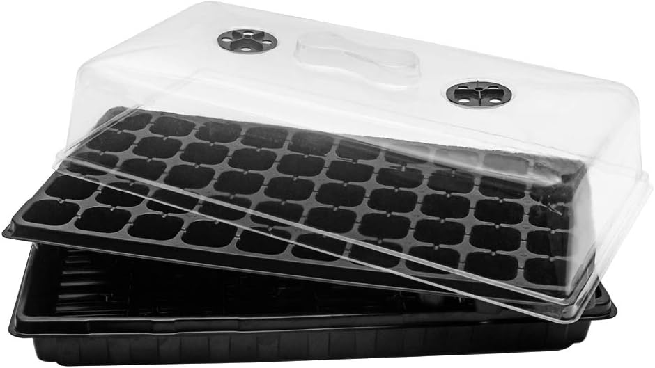 Seed Starter Kit 50 Cell Seeding Trays with Humidity Dome,2 Pack - 1020 Tray Plug Tray Starting Trays for Seedling Germination