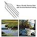 SANLIKE Fishing Gaffs Fishing Harpoon - Stainless Steel Tine Fish Spear Head 5 Prong Fishing Gig Barbed Salmon with 6mm Screw