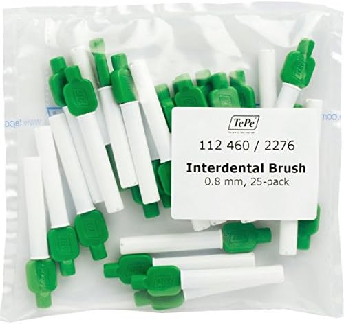 Tepe Green Interdental Brush 0.8mm 25 Pack, 25 count (Pack of 1)
