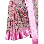 PERFECTBLUE Women's Blend Linen Saree with Unstitched Blouse Piece