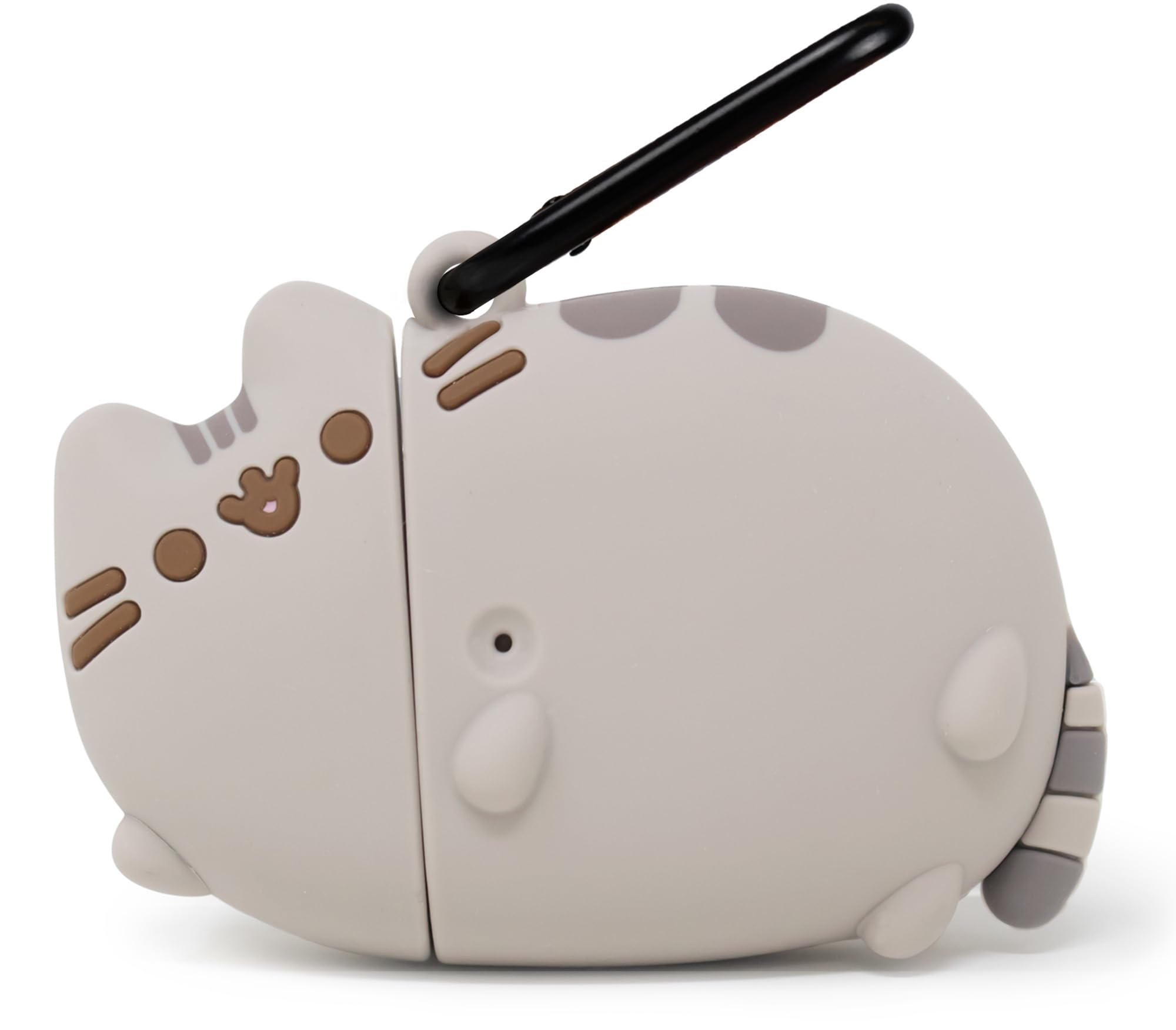 iFace x Pusheen Licensed Series TPU Protective Cover for Airpods 1/2 Case [Carabiner Clip Included] [Wireless Charging Compatible] - Laying down
