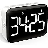 Digital Kitchen Timer, Magnetic Large Display for Cooking &amp; Classroom | 99-Min Countdown &amp; Count Up Timer, Adjustable Brightness &amp; Volume, Battery Powered, For Teachers, Kids, Baking &amp; Study