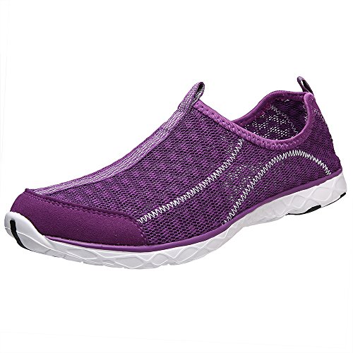 Athletic Water Shoes Aleader Women's Beach Walking Shoes Purple 8 D(M) US