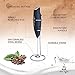 Star Coffee Powerful Handheld Milk Frother with Stand - BONUS Scoop w/Bag Clip, Microfiber Cloth & eBook included - Stainless Steel Whisk - Ideal Mixer for Coffee, Latte, Drinks