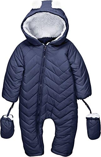 Winter California Waterproof Hooded Baby Winter Snow Suit Bunting Pram (18-24 Months, Ink Blue)