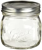 Ball Collection Elite Pint Mason Jar with Lids and Bands 4PK Wide Mouth, Clear
