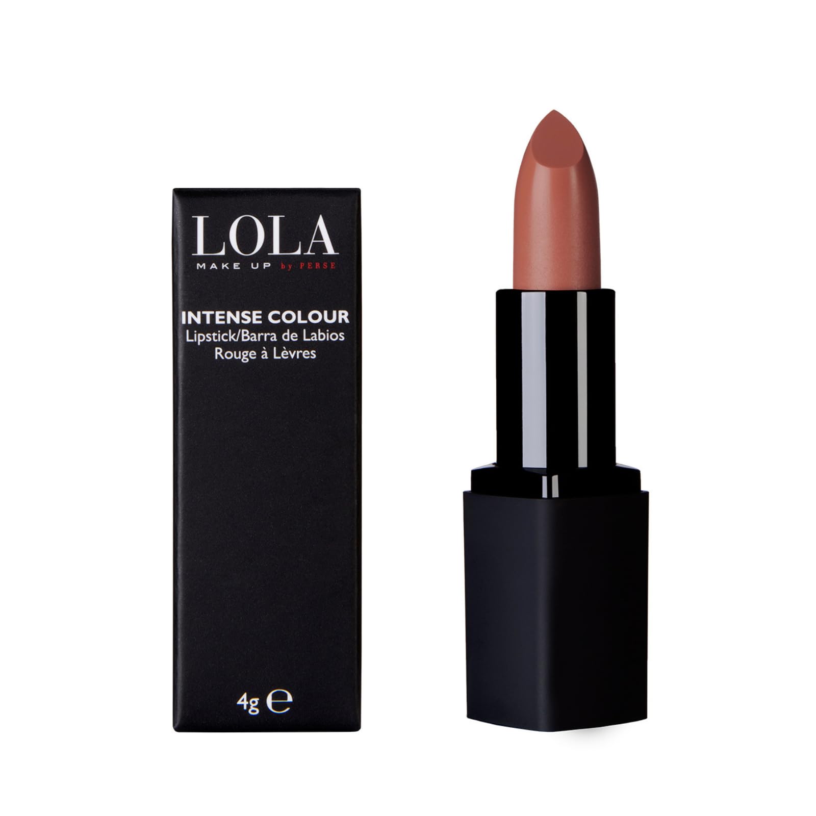 LOLA Make Up by Perse Intense Colour Lipstick – Glossy Finish, Full Coverage, Ultra-Rich Pigments, Creamy Hydrating Formula, Infused With Vitamins E & C, Vegan & Cruelty-Free – 001-Coco Dream