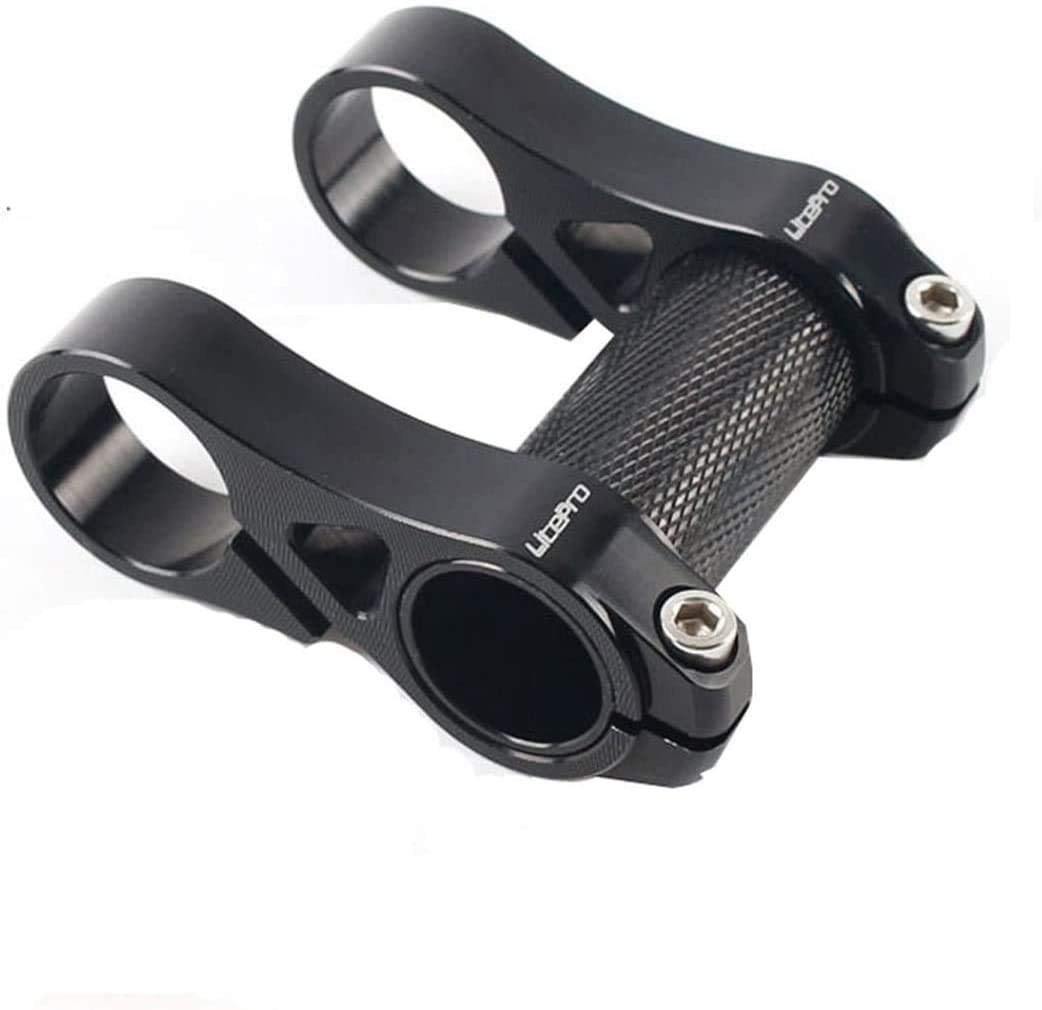 ANCLLO Litepro Bicycle Double Stem Riser Bicyle Handlebar Stem Adjustable Folding Bike Handlebar Stem Black