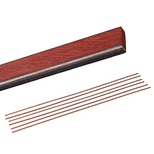 StewMac Natural Wood Guitar Bindings, Bloodwood with b/w/b Trim - 6 Pack