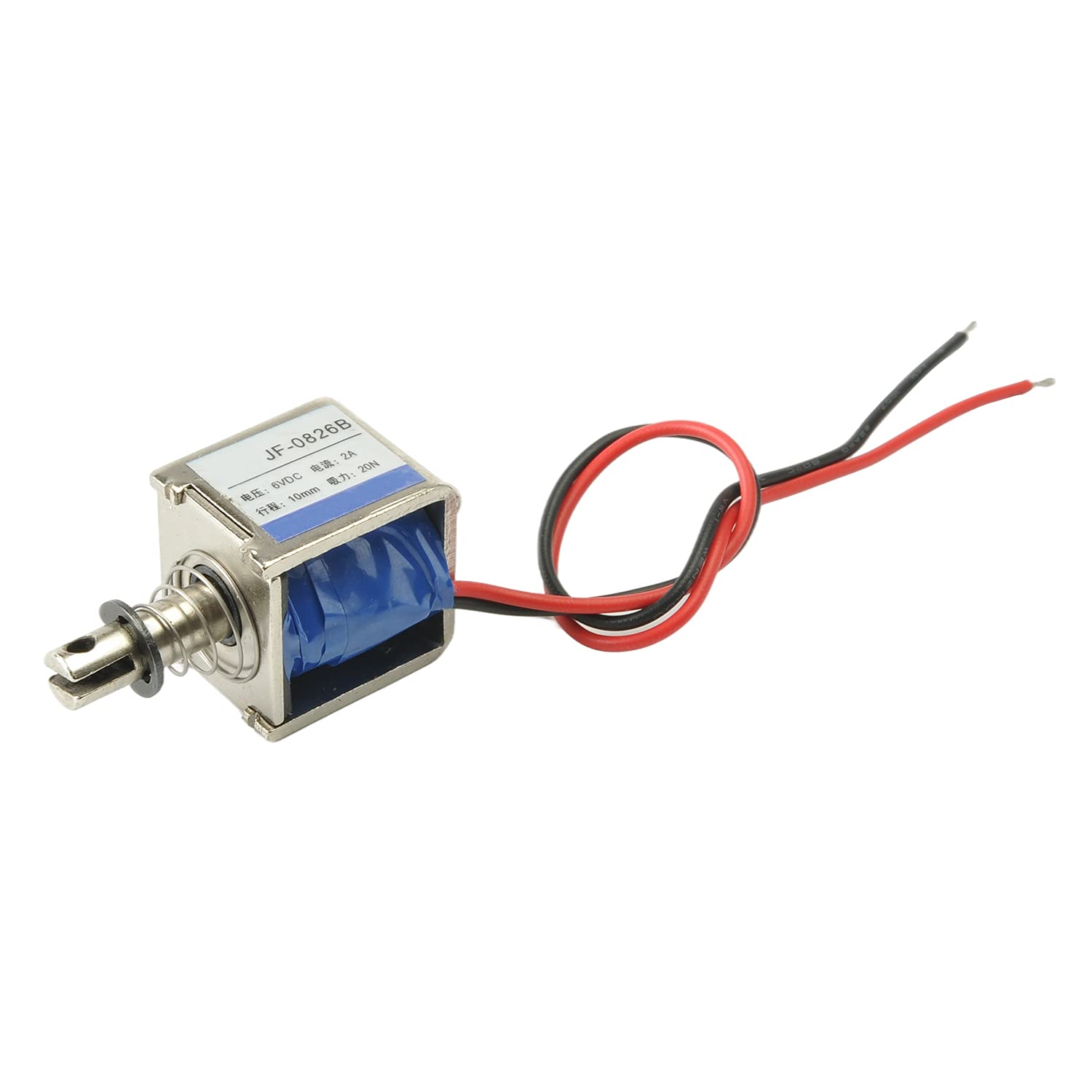 Fielect DC 6V 20N Push Pull Type Solenoid Electromagnet, 2A 12W 10mm Stroke Open Frame Solenoid Electromagnet Linear Motion, JF-0826B-6V