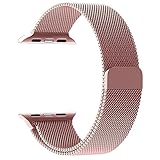 Apple Watchband, Perman Milanese Magnetic Loop Stainless Steel Watch Band Strap for Apple Watch 38mm Rose Gold
